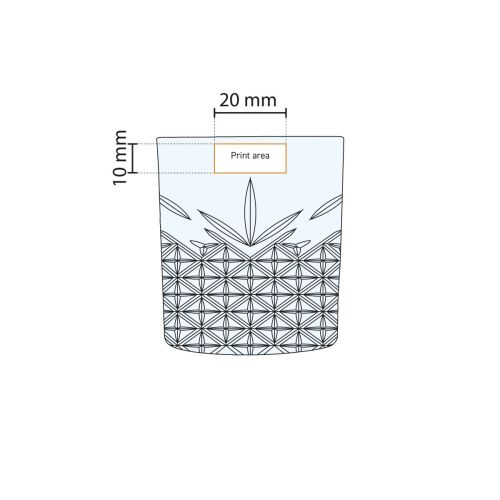 Technische werktekening met drukgebied van het Timeless Shotglas 6 cl. glas. Technische werktekening met drukgebied van het Timeless Shotglas 6 cl. glas.