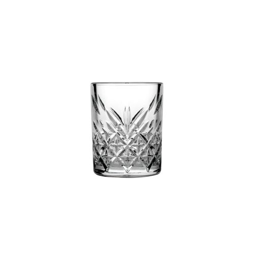 Vooraanzicht van het Timeless Shotglas 6 cl. met cilindervorm en glad transparant glas. Vooraanzicht van het Timeless Shotglas 6 cl. met cilindervorm en glad transparant glas.