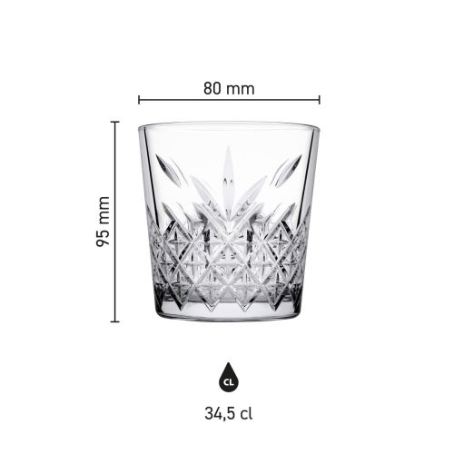 Infographic met afmetingen van het Timeless whiskyglas 34,5 cl. inclusief hoogte en diameter. Infographic met afmetingen van het Timeless whiskyglas 34,5 cl. inclusief hoogte en diameter.