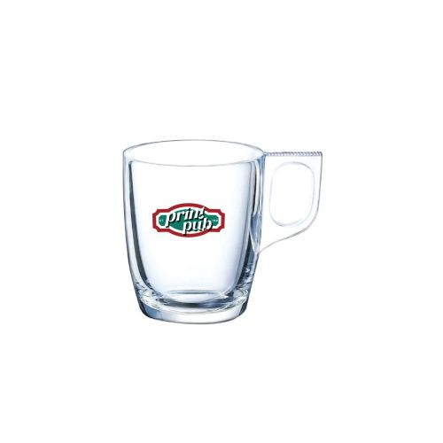 Meerkleurig PrintPub-logo op de voorzijde van het Voluto espressoglas 9 cl. in transparant glas. Meerkleurig PrintPub-logo op de voorzijde van het Voluto espressoglas 9 cl. in transparant glas.