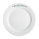 Bord brede rand wit 26,5 cm. bedrukken