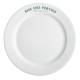 Bord brede rand wit 28 cm. bedrukken