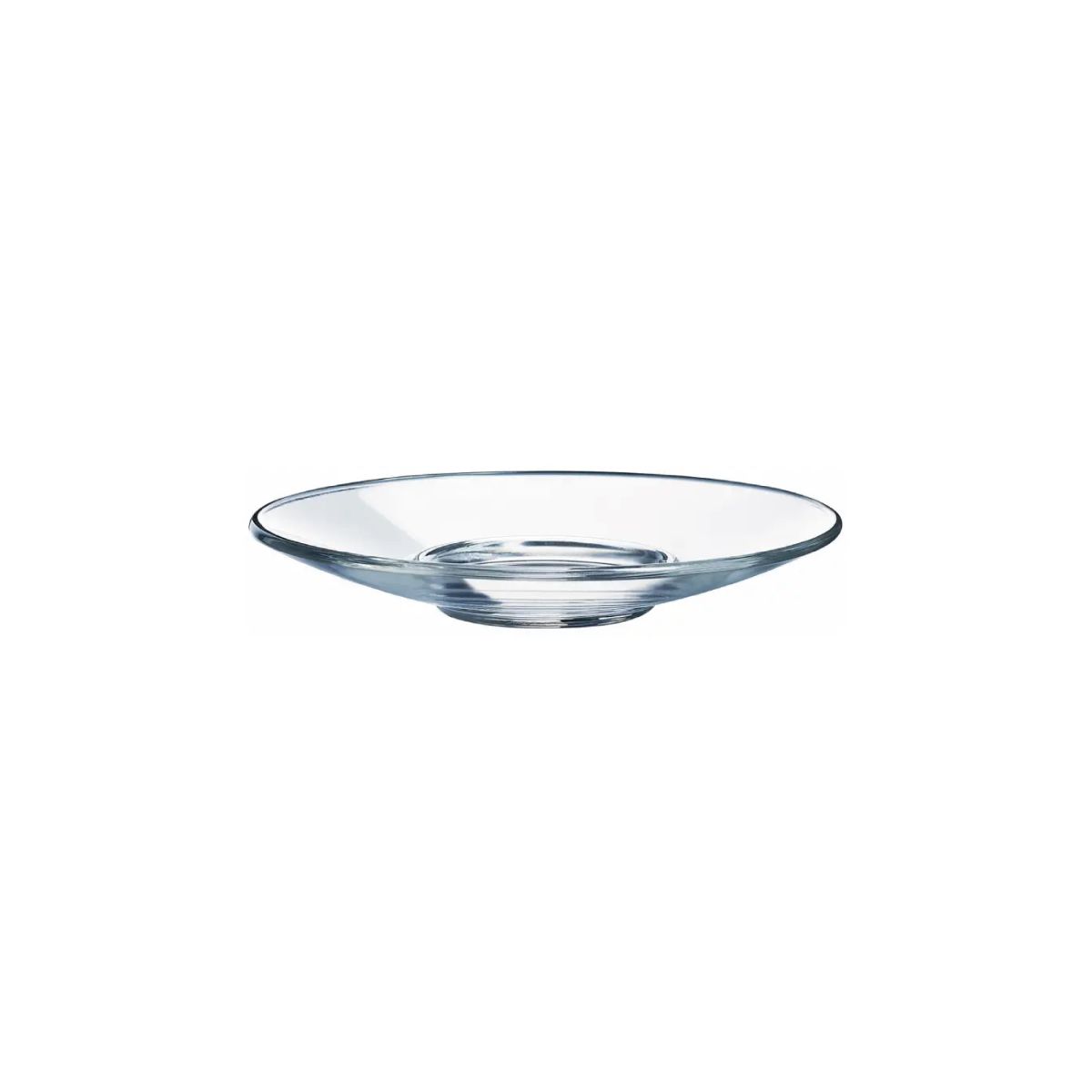 Vooraanzicht van glazen Aroma Schotel van 14 cm met ronde vorm en transparant glasoppervlak. Vooraanzicht van glazen Aroma Schotel van 14 cm met ronde vorm en transparant glasoppervlak.