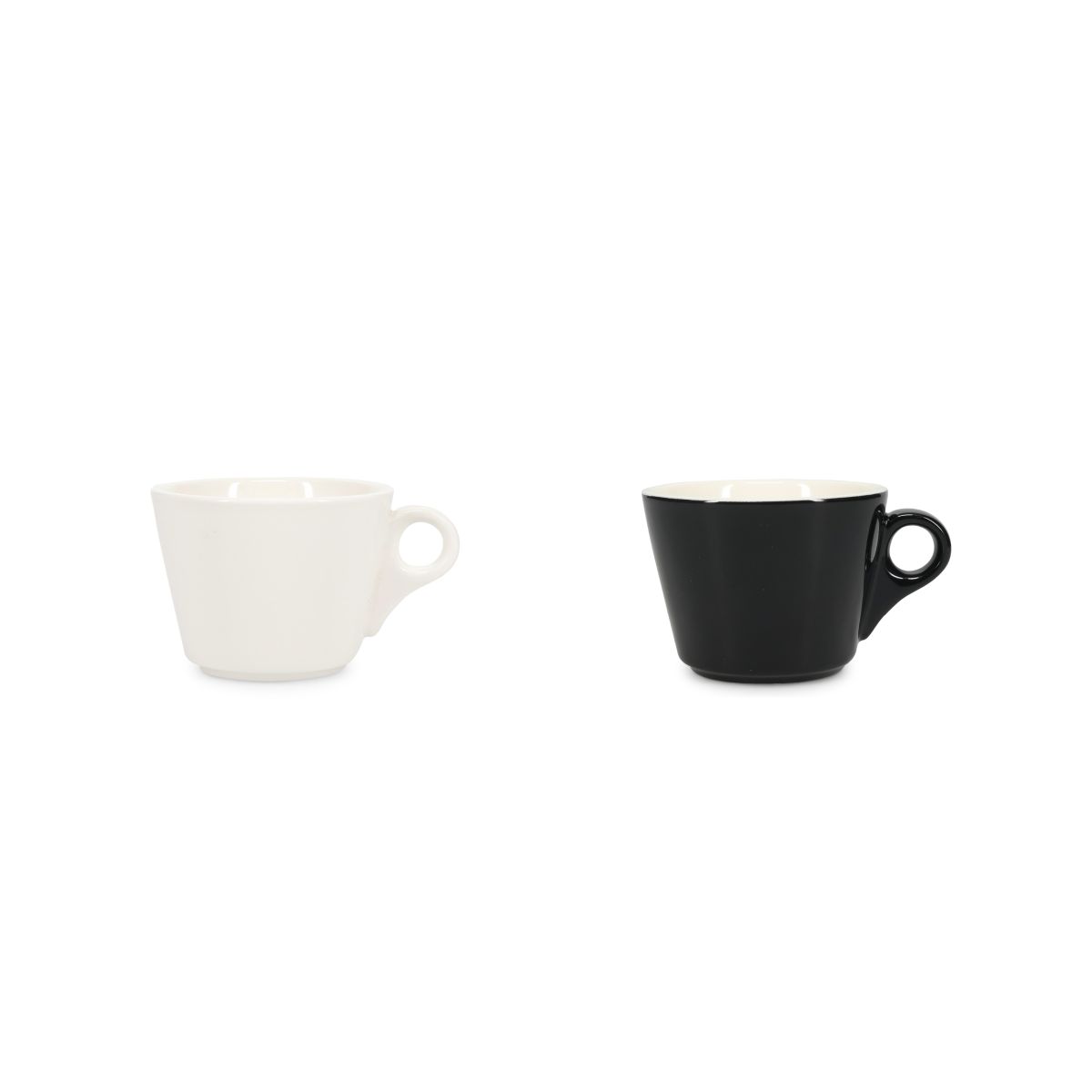 Kleurvariaties van de Baristo koffie kop 16 cl. porselein overzichtelijk weergegeven in één beeld.