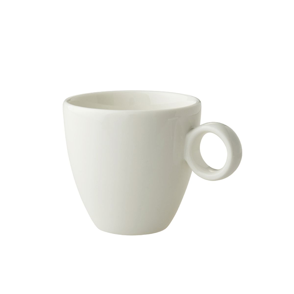 Witte Bart Koffie kop 17 cl in porselein, vooraanzicht met klassieke ronde vorm en gladde afwerking. Witte Bart Koffie kop 17 cl in porselein, vooraanzicht met klassieke ronde vorm en gladde afwerking.