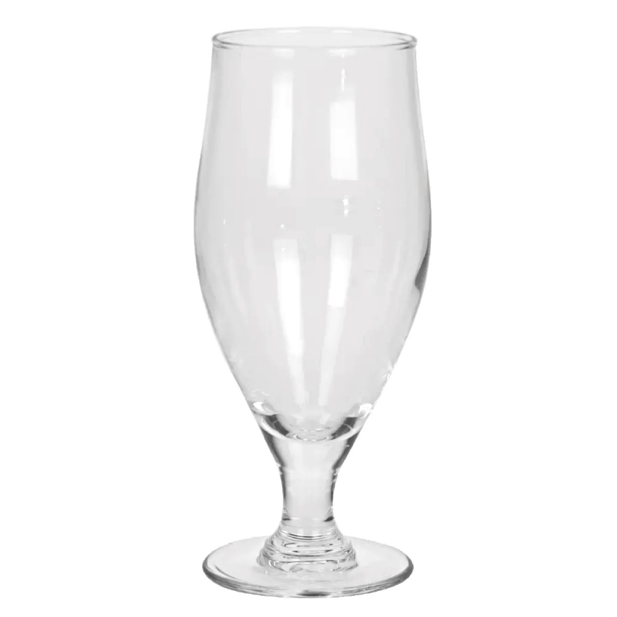 Frontaal beeld van het transparante bierglas Cervoise 50 cl., geschikt voor speciaalbier.