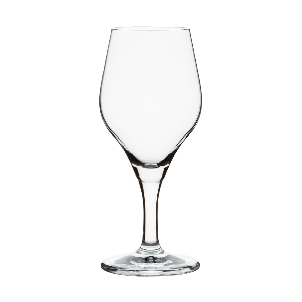 Vooraanzicht van bierglas Ronceva 40 cl. met voet, gemaakt van helder glas. Vooraanzicht van bierglas Ronceva 40 cl. met voet, gemaakt van helder glas.