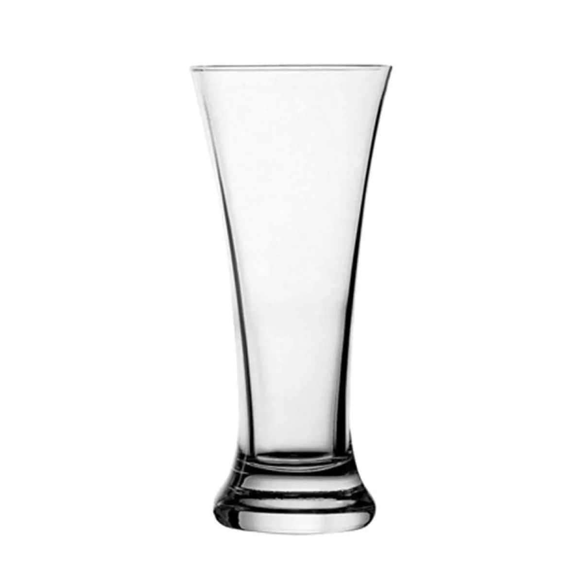 Tuborg bierglas 34 cl. in recht vooraanzicht, gemaakt van transparant glas met glad oppervlak. Tuborg bierglas 34 cl. in recht vooraanzicht, gemaakt van transparant glas met glad oppervlak.