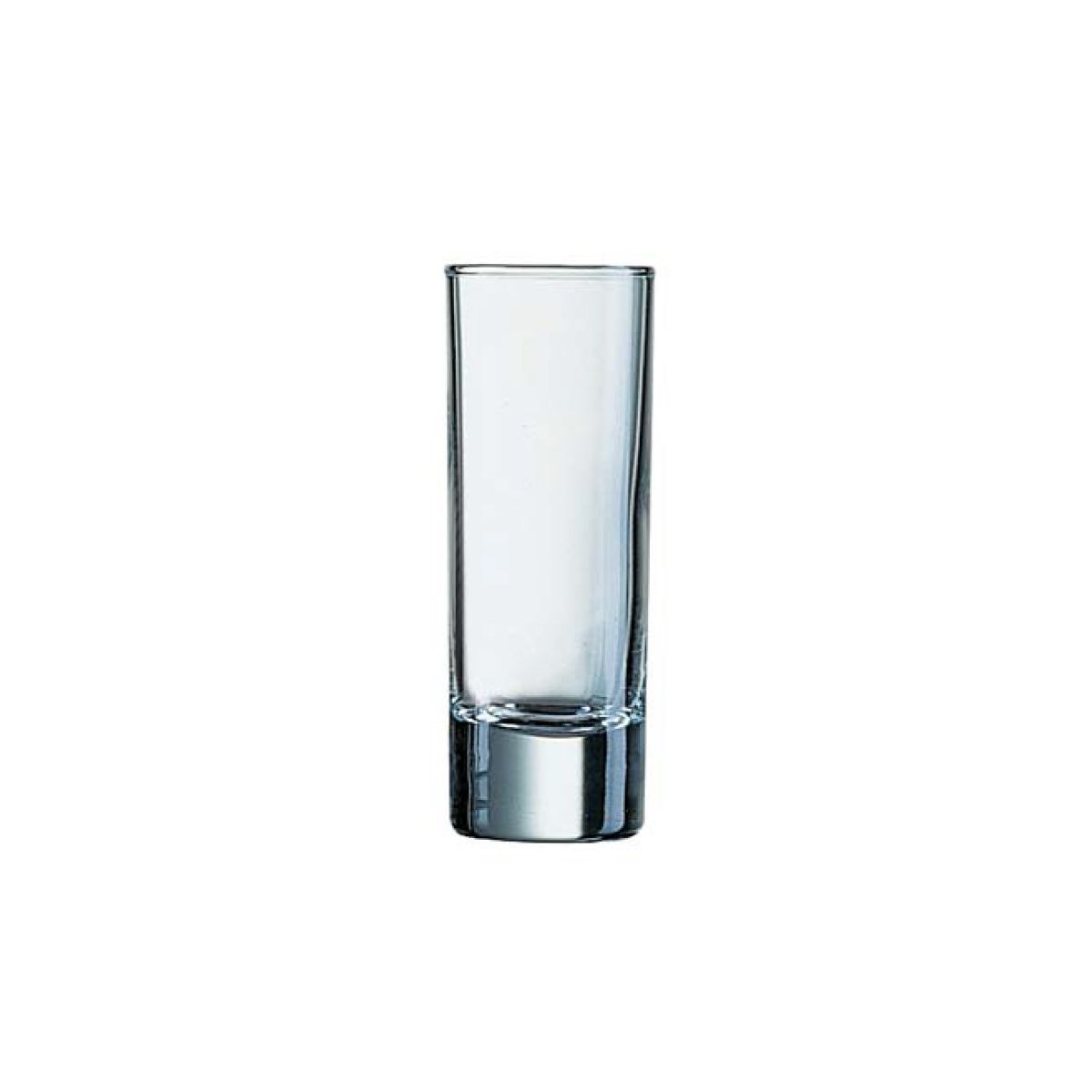 Helder borrelglas Islande 6,5 cl. in vooraanzicht, met eenvoudige cilindervorm en glad oppervlak. Helder borrelglas Islande 6,5 cl. in vooraanzicht, met eenvoudige cilindervorm en glad oppervlak.