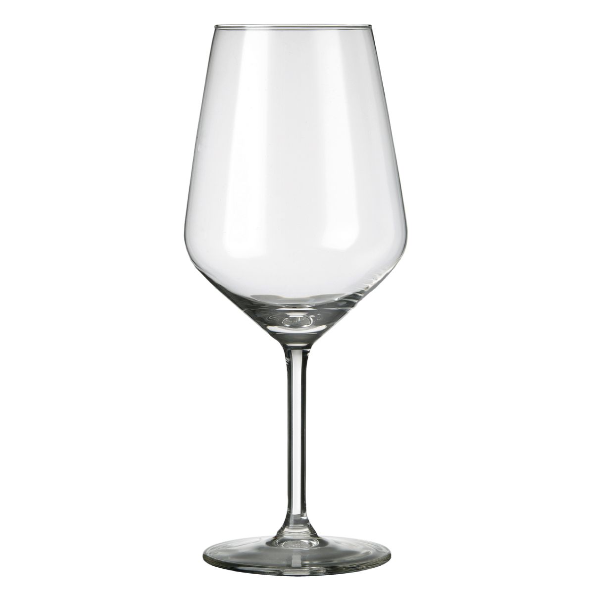 Vooraanzicht van het Carre wijnglas 53 cl. van helder glas met ruime kelk en strakke lijn. Vooraanzicht van het Carre wijnglas 53 cl. van helder glas met ruime kelk en strakke lijn.