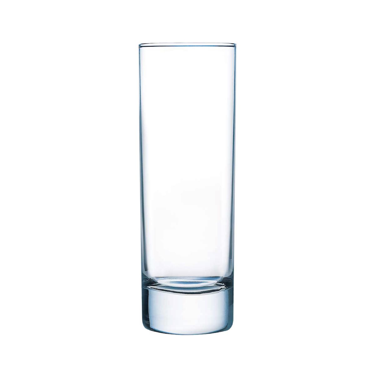 Staand longdrinkglas Islande 31 cl. recht van voren zichtbaar in transparant glas. Staand longdrinkglas Islande 31 cl. recht van voren zichtbaar in transparant glas.