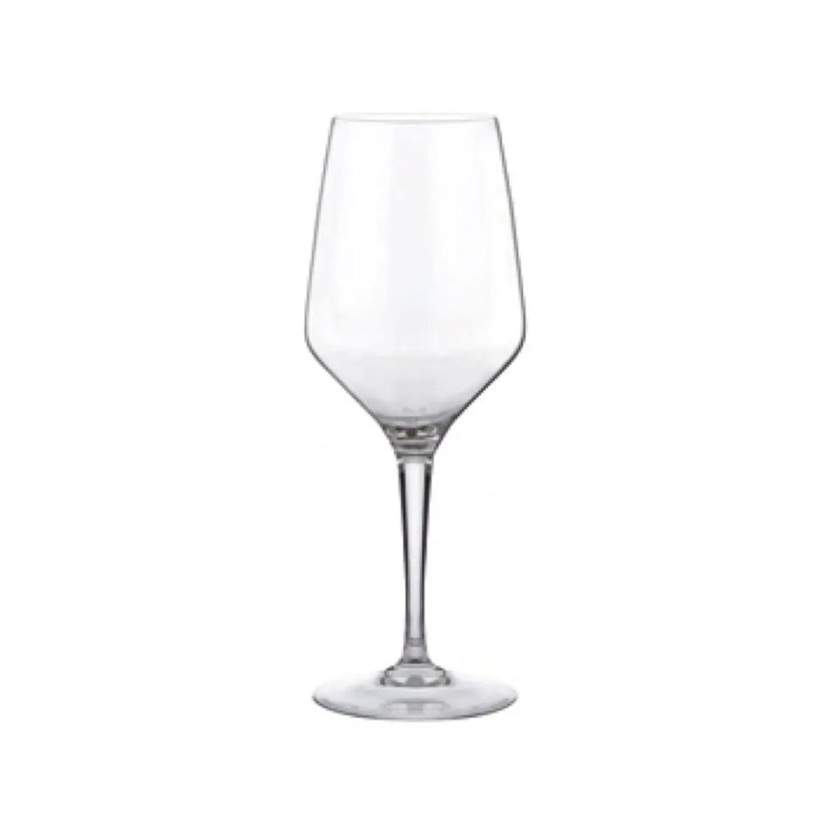 Vooraanzicht van een transparant Mencia wijnglas van 25 cl., geschikt voor witte of rode wijn. Vooraanzicht van een transparant Mencia wijnglas van 25 cl., geschikt voor witte of rode wijn.