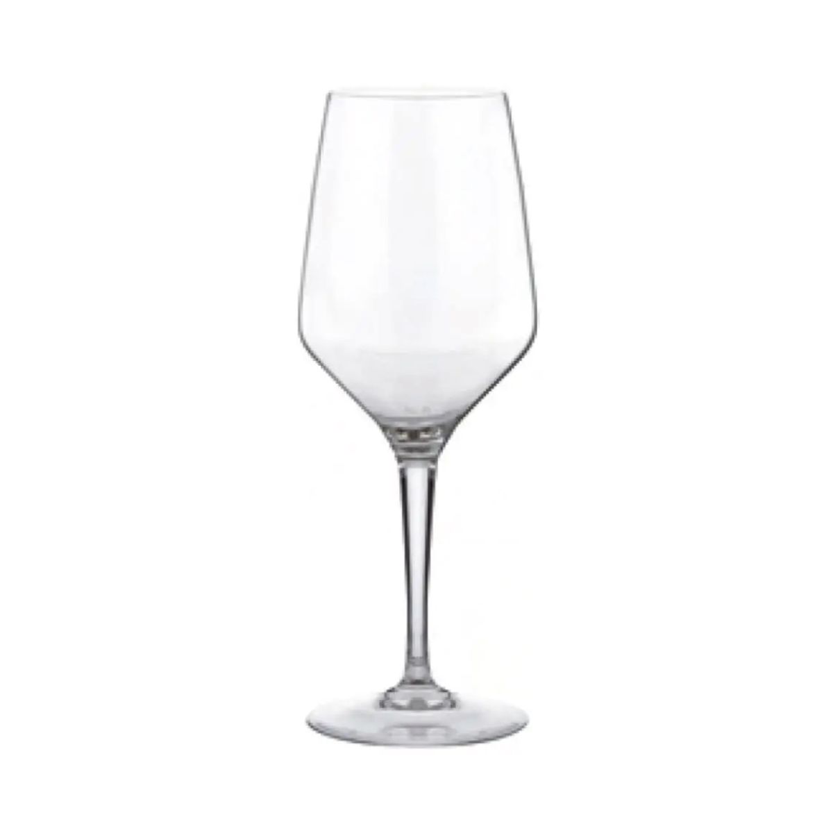 Vooraanzicht van een transparant Mencia wijnglas van 31 cl. geschikt voor rode of witte wijn. Vooraanzicht van een transparant Mencia wijnglas van 31 cl. geschikt voor rode of witte wijn.
