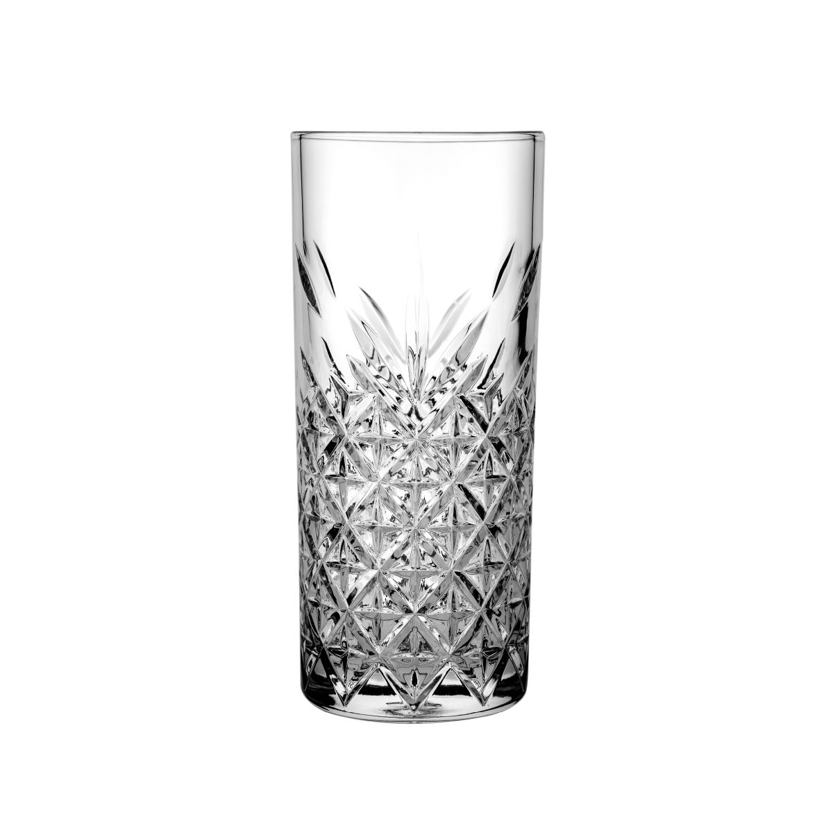 Vooraanzicht van het Timeless Rakiglas 18 cl. glas met klassieke structuur en transparant ontwerp. Vooraanzicht van het Timeless Rakiglas 18 cl. glas met klassieke structuur en transparant ontwerp.