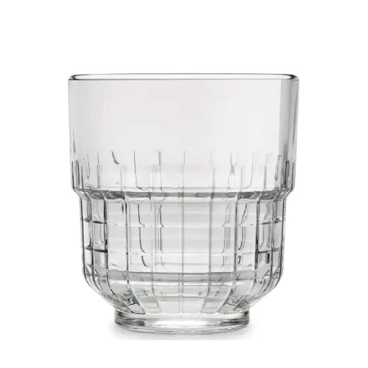Vooraanzicht van het Tumbler Onis glas 35 cl. met cilindrisch ontwerp, dikke bodem en glad glasoppervlak. Vooraanzicht van het Tumbler Onis glas 35 cl. met cilindrisch ontwerp, dikke bodem en glad glasoppervlak.